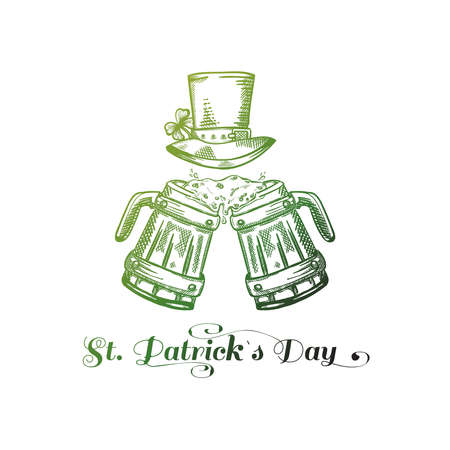 Saint Patrick's Day. Hand drawn vector illustrationのイラスト素材