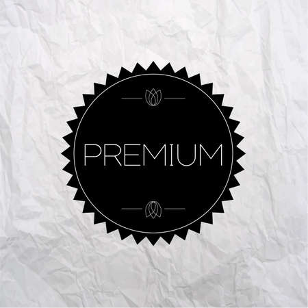 Black vintage premium label on crumpled paper backgroundのイラスト素材