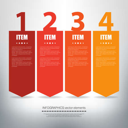 Minimalistic infographic with ribbons and arrowsのイラスト素材