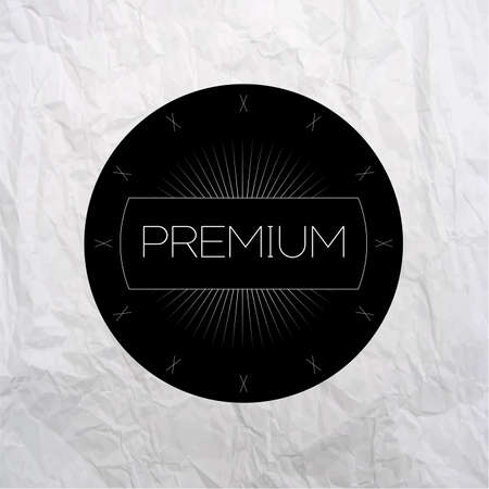 Black vintage premium label on crumpled paper backgroundのイラスト素材