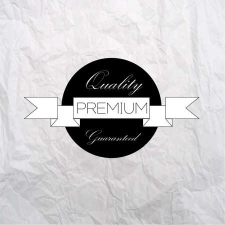 Black vintage premium label on crumpled paper backgroundのイラスト素材