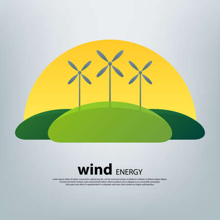 Flat design concept illustration with icon of ecology, environment, green energy and pollutionのイラスト素材