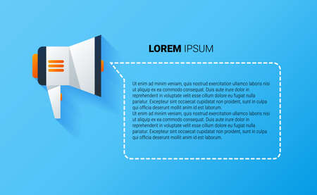 material icon of bullhorn with place for textのイラスト素材