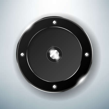 illustration of round shiny speaker. Realistic design templateのイラスト素材