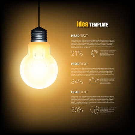 Creative Template with light bulb idea. Modern Design template. illustration designのイラスト素材