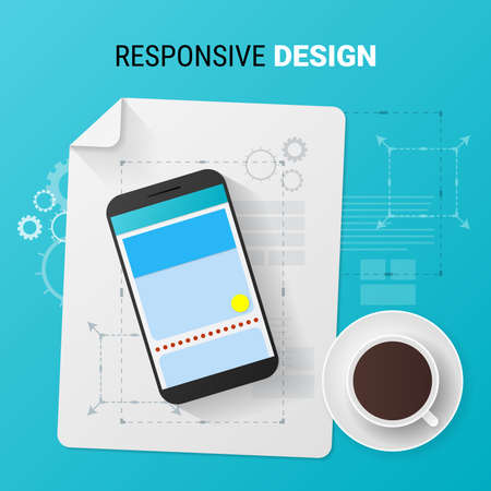 Adaptive design concept. Responsive design of phone user interface. Material designのイラスト素材