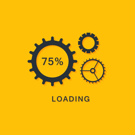 Loading simple icon illustration of cogwheels
