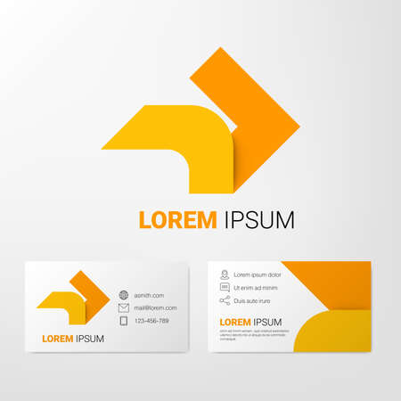 arrows design elements with business card template editableのイラスト素材