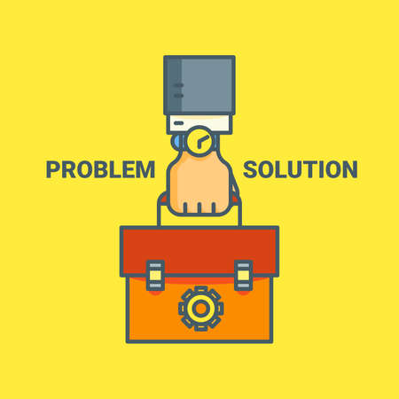 Customer support icon. Legal services. Problem solution concept. Line art illustration.のイラスト素材
