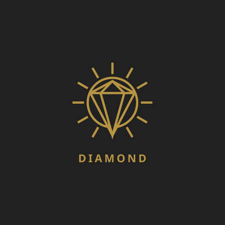 Dark grey card with golden diamondのイラスト素材