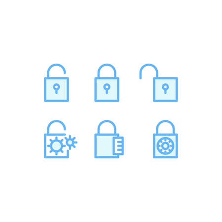 Locks Icons on white background illustration.のイラスト素材