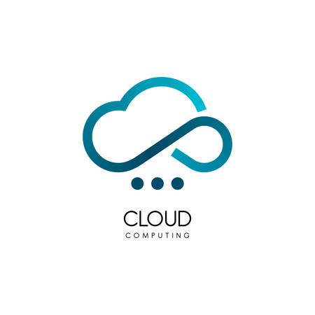 Cloud computing and storage. Technology design templateのイラスト素材