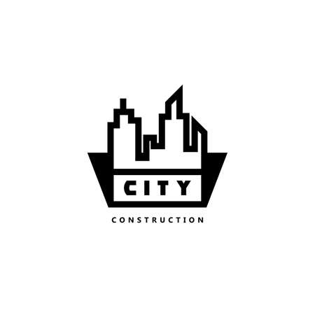Construction company illustration. Building and construction. City icon.のイラスト素材
