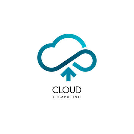 Cloud computing and storage. Technology design templateのイラスト素材