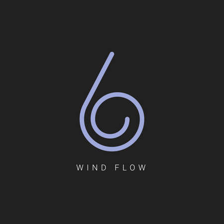 Wind line art. Energy type. Alternative energy. Wind company