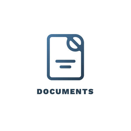 Outline vector logotype of document. Signed paper iconのイラスト素材