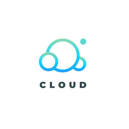 Outline gradient logo of cloud computing and synchronizationのイラスト素材