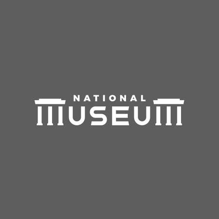 Museum vector text logo. Text design template for stylized text logotypeのイラスト素材
