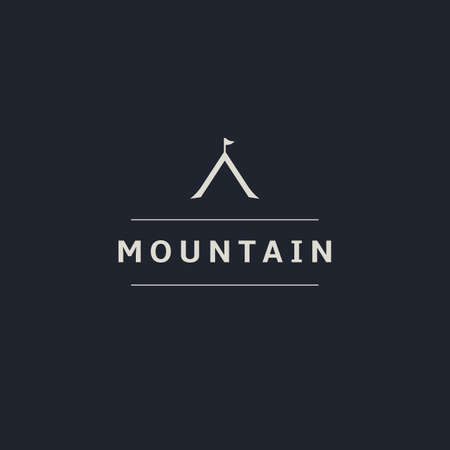 Mountain minimalistic logo. Stylish logotype for travel companyのイラスト素材