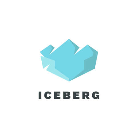 Iceberg flat vector logo. Flat logotype for water delivery companyのイラスト素材