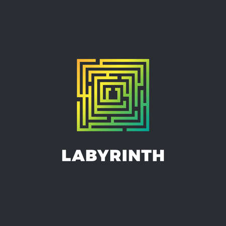 Color gradient design of labyrinth Vector logotype illustrationのイラスト素材