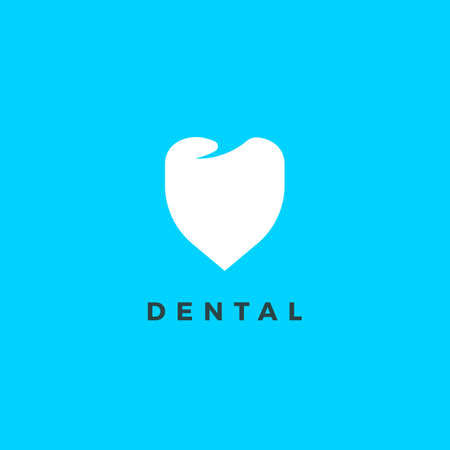 Silhouette logo with white tooth for dental clinicのイラスト素材