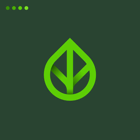 Vector gradient logo of leafのイラスト素材