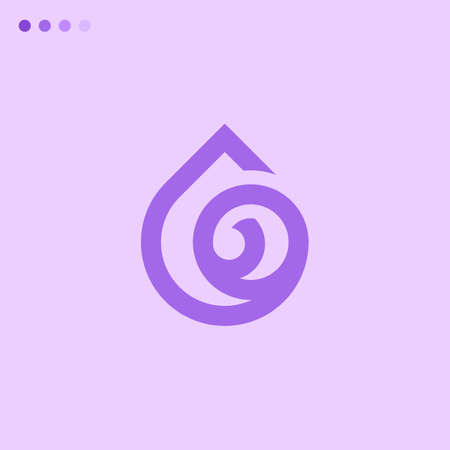 Minimalist vector flat logo of wind or tornado with bold lines. Natural energy design template.