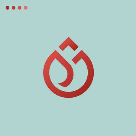 Minimalist vector gradient logo of fire. Natural energy design template.のイラスト素材