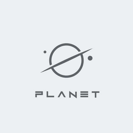 Illustration of Planet lettering and symbol on a grey backgroundのイラスト素材