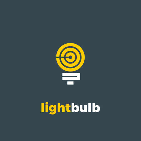 Light bulb flat vector logo. Eco energy design template. Power electricity idea concept.のイラスト素材