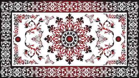 Vintage image framed and contains oriental vintage shapesのイラスト素材