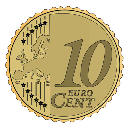 10 Euro cent coin illustrative vector designのイラスト素材