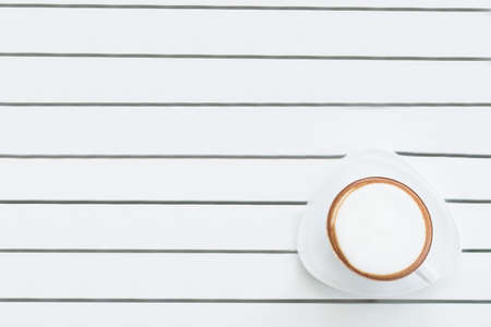 Top view photography with cappuccinoの写真素材