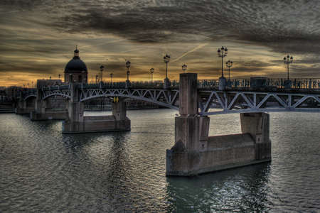 St pierre bridge in the holy city of Toulouse, Franceの写真素材