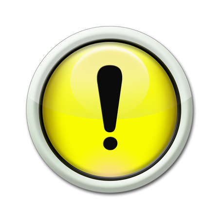 yellow button with an exclamation pointの写真素材
