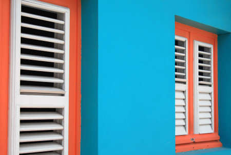 Typical blue house in Martiniqueの写真素材