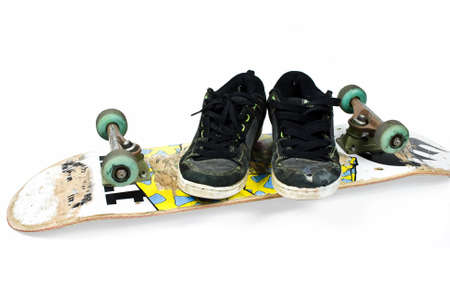 Skateboard and shoesの写真素材