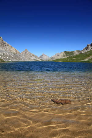 Translucent lake of mountainsの写真素材