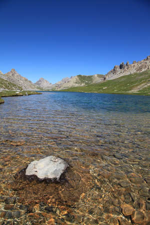  translucent lake in french mountains の写真素材