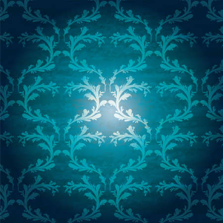 Seamless blue floral backgroundのイラスト素材