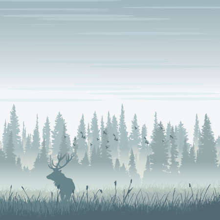 Wild moose in mountainsのイラスト素材