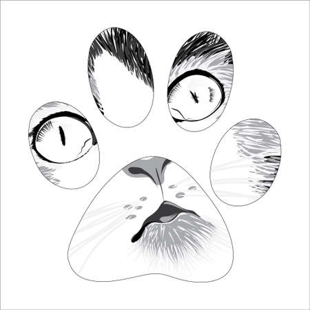 silhouette animal trail. Vector illustrationのイラスト素材