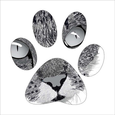 silhouette animal trail. Vector illustrationのイラスト素材