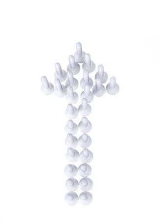 Arrow from screwsisolated with white backgroundの写真素材