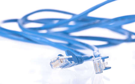 Blue Utp cable for internet isolated on white