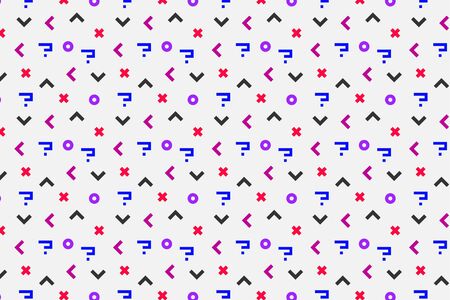 Gaming elements pattern design including controller's arrows, x and o buttons and riddle symbols.Vector seamless pattern for gamers, textile print, backgroundsのイラスト素材