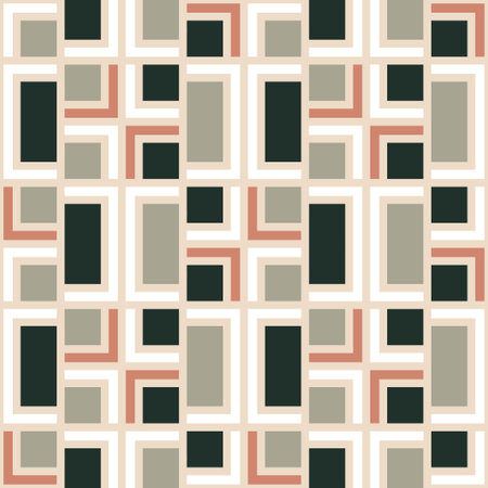 Contemporary geometric vertical brick pattern in elegant gray and pink. Vector seamless pattern...