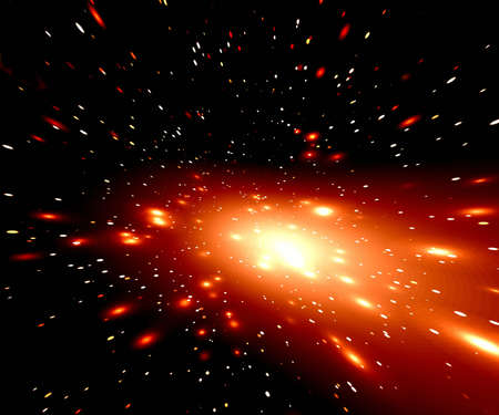 Space. Train of comet. Abstract