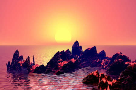 Pink sunsetの写真素材